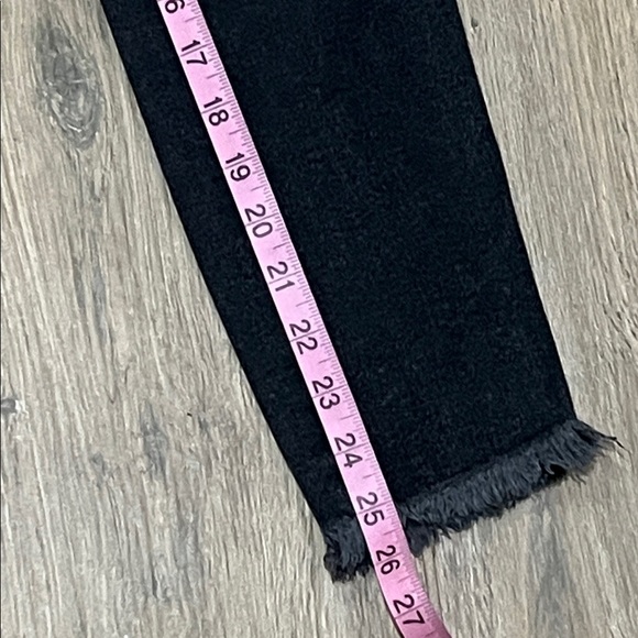 We The Free People Jeans Skinny Slim Vintage Black Raw Hem Fray - Picture 6 of 15
